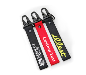 2 Pcs Custom Nylon Keychain Personalized Luggage Tag Printed Label Lanyards Strap for Car Bag
