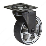Richelieu Aluminum Single Wheel Design Caster - Chrome and Black