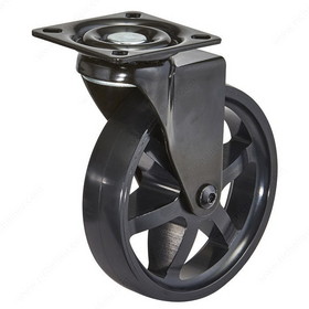 Richelieu Aluminum Single Wheel Design Caster - Black on Black