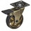 Richelieu 8750202AB90 Aluminum Single Wheel Vintage Caster - Rustic Brass