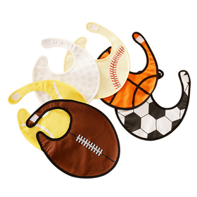 GOGO Baby Boy Sports Ball Bibs, Cute Ball Bib, 1 Pc, Adjustable Closure, 3 Layers Water Resistant Bib, Soccer, Basketball