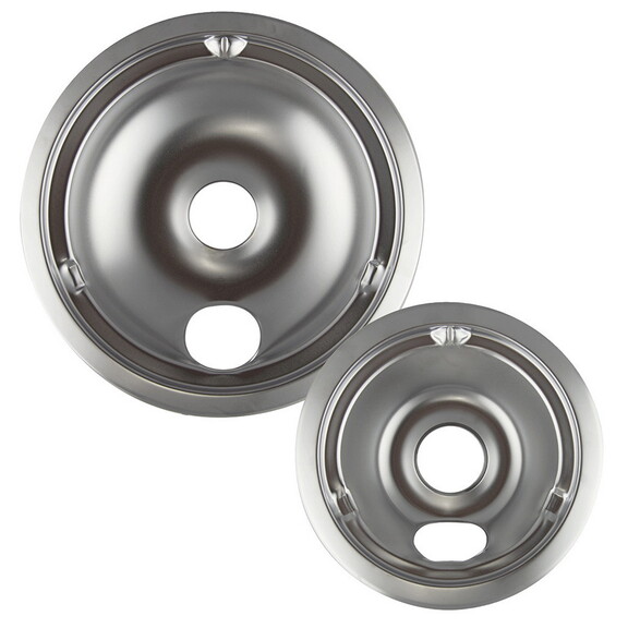 2 Pack Range Kleen 12562X Style A Economy Plated Drip Bowls 