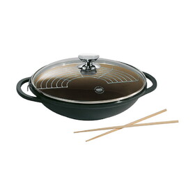 Berndes 631539 Vario Click Induction Plus 13.5 Inch Wok with Glass Lid