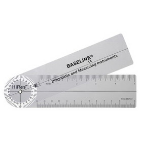 Baseline 12-1006HR HiRes Rulongmeter Goniometer w/ 360&#176; Head-7" Arms