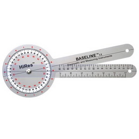 Baseline HiRes Plastic Goniometer w/ 360&#176; Head-12 inch Arms