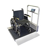 Befour MX490D Extra Deep Dual Ramp Folding Wheelchair Scale with Handrail-1000 lbs/450 kgs Capacity