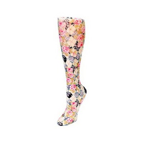 Celeste Stein Womens Compression Sock-Harlequin Roses