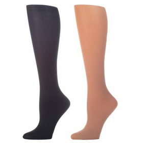 Celeste Stein Womens Compression Sock-Black Nude (2 Pack)