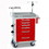 Detecto RC33669RED-L Loaded Rescue ER Medical Cart-5 Red Drawers