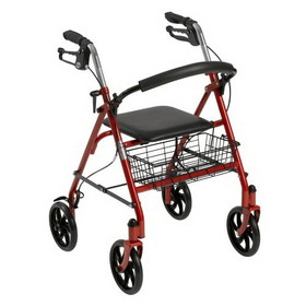 Drive Four Wheel Walker Rollator with Fold Up Removable Back Support