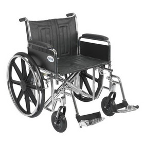 Drive STD22EC Sentra EC Wheelchair-Full Arms-Swing Away Footrests-22"