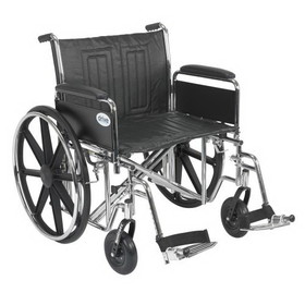 Drive STD24EC Sentra EC Wheelchair-Full Arms-Swing Away Footrests-24"