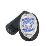 Rothco Leather Clip-On Badge Holder with Swivel Snap