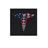 Rothco 1679 Caduceus Medical Symbol American Flag Patch with Hook Back