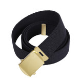 Rothco Military Web Belts - 74 Inches (Black / Gold Buckle)
