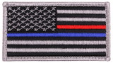 Rothco Thin Blue Line / Thin Red Line US Flag Patch