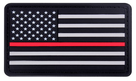 Rothco Rubber Thin Red Line Flag Patch - Hook Back