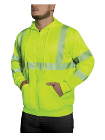 Custom Rothco Hi-Vis Performance Zipper Sweatshirt - Safety Green