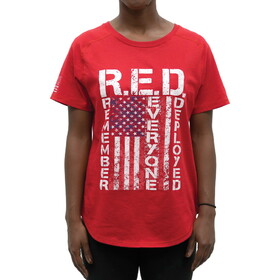 Rothco Womens R.E.D. (Remember Everyone Deployed) T-Shirt - Red