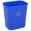 Continental 2818-1 Recycling Wastebasket - 28 1/8 Qt., Blue, Price/Each