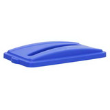 Continental 7317-BL Wall Hugger Recycle Lid w/Slot - Blue