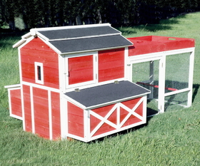 Zoovilla PTH0310010401 Red Barn Chicken Coop with Roof Top Planter
