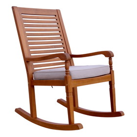 Northbeam ROK0260210010 Nantucket Rocking Chair, Natural Colour Stain With Grey Cushion