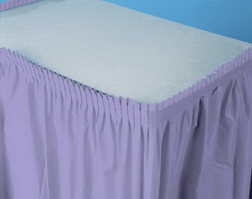 Creative Converting 010034 Luscious Lavender Plastic Tableskirt 14' Solid (Case of 6)