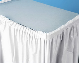 Creative Converting 010047C White Plastic Tableskirt 14' Solid (Case of 6)