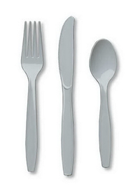 Creative Converting 010441 Shimmering Silver Cutlery (Case of 288)
