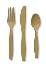Creative Converting 010442 Glittering Gold Cutlery (Case of 288)