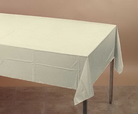 Creative Converting 01489 Ivory Plastic Tablecover 54 X 108 Solid (Case of 12)