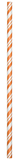 Creative Converting 051166 Sunkissed Orange Striped Paper Straws (Case of 144)
