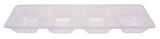Creative Converting 059018 Clear 16" Rectangle 4-Compartment Tray (Case of 6)