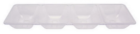 Creative Converting 059018 Clear 16&quot; Rectangle 4-Compartment Tray (Case of 6)