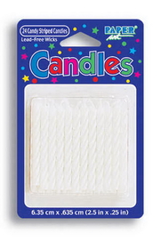 Creative Converting 080010034 Striped Candle White (Case of 288)