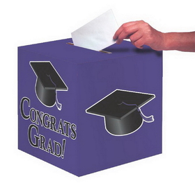 Creative Converting 083317 Graduation D&#233;cor Card Box, Grad, 9", CASE of 6