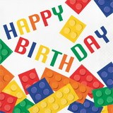 Creative Converting 102051 Block Party Luncheon Napkin, Happy Birthday (Case Of 12)
