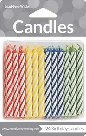 Creative Converting 10411Lx D&#233;cor Candle Ast Primaries (Case Of 12)