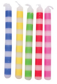 Creative Converting 104211 Multicolor 2.5&quot; Striped Candles 20Ct (Case of 240)