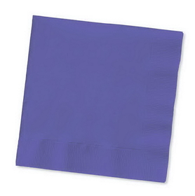 Creative Converting 139371154 Purple Beverage Napkin, 2 Ply, Solid (Case of 600)