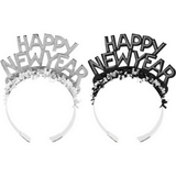Creative Converting 204020 Décor New Year Black/Silver Foil Glitter Tiaras, CASE of 50