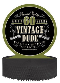 Creative Converting 261667 Vintage Dude 60th Honeycomb Centerpiece (Case of 6)