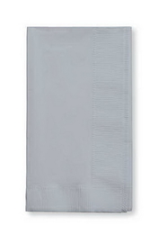 Creative Converting 273281 Shimmering Silver Dinner Napkin, 2 Ply, 1/8 Fold Solid Bulk (Case of 600)