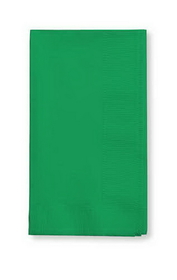 Creative Converting 279112 Emerald Green Dinner Napkin, 2 Ply, 1/8 Fold Solid Bulk (Case of 600)