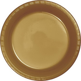 Creative Converting 28103011 Glittering Gold Plastic Dessert Plates