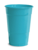Creative Converting 28103981 Bermuda Blue Plastic Cups, 16 Oz Solid (Case of 240)