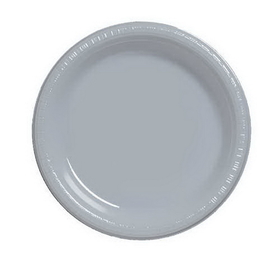 Creative Converting 28106011 Shimmering Silver Luncheon Plate, Plastic Solid (Case of 240)