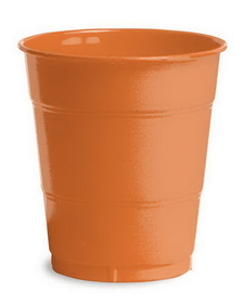 Creative Converting 28191071 Sunkissed Orange Plastic Cups, 12 Oz Solid (Case of 240)
