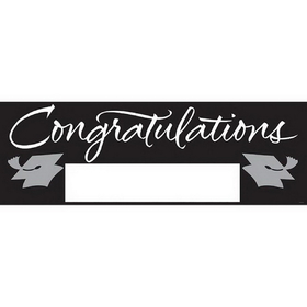 Creative Converting 291096 Graduation D&#233;cor Giant Party Banner, Black, CASE of 6
